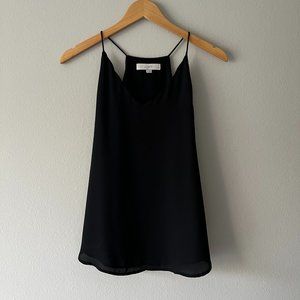 Loft Petites Scalloped Black Camisole